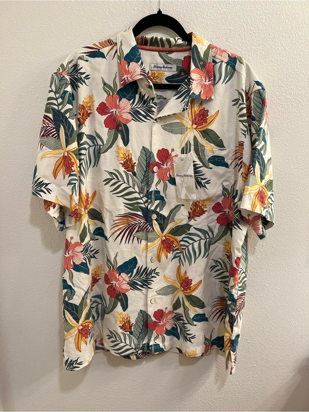 NWT Tommy Bahama Beach Crest Blooms Camp Silk Blend Shirt XL